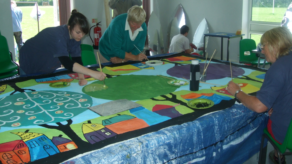 Community drop in workshop, festival floor cloth
