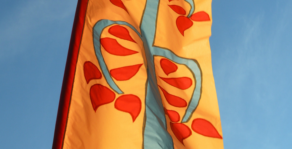 Long festival flags created for Pageant festival with Transported 