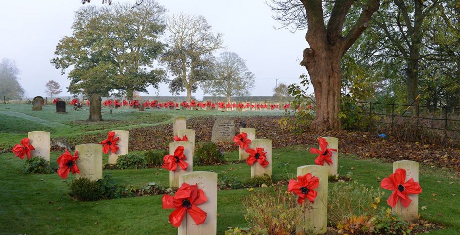 Remembrance poppies. Place at every war grave at Scampton Church