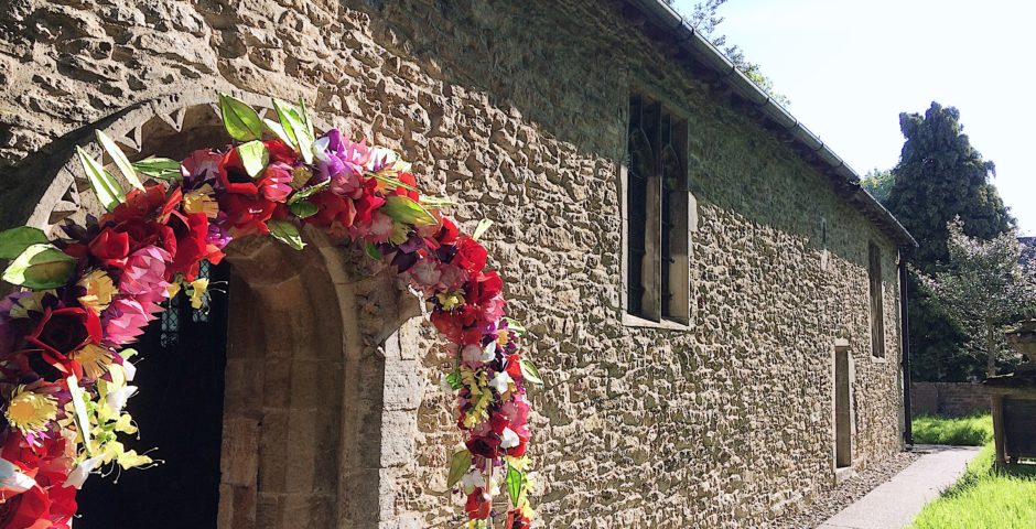 Handmade flower church archway 